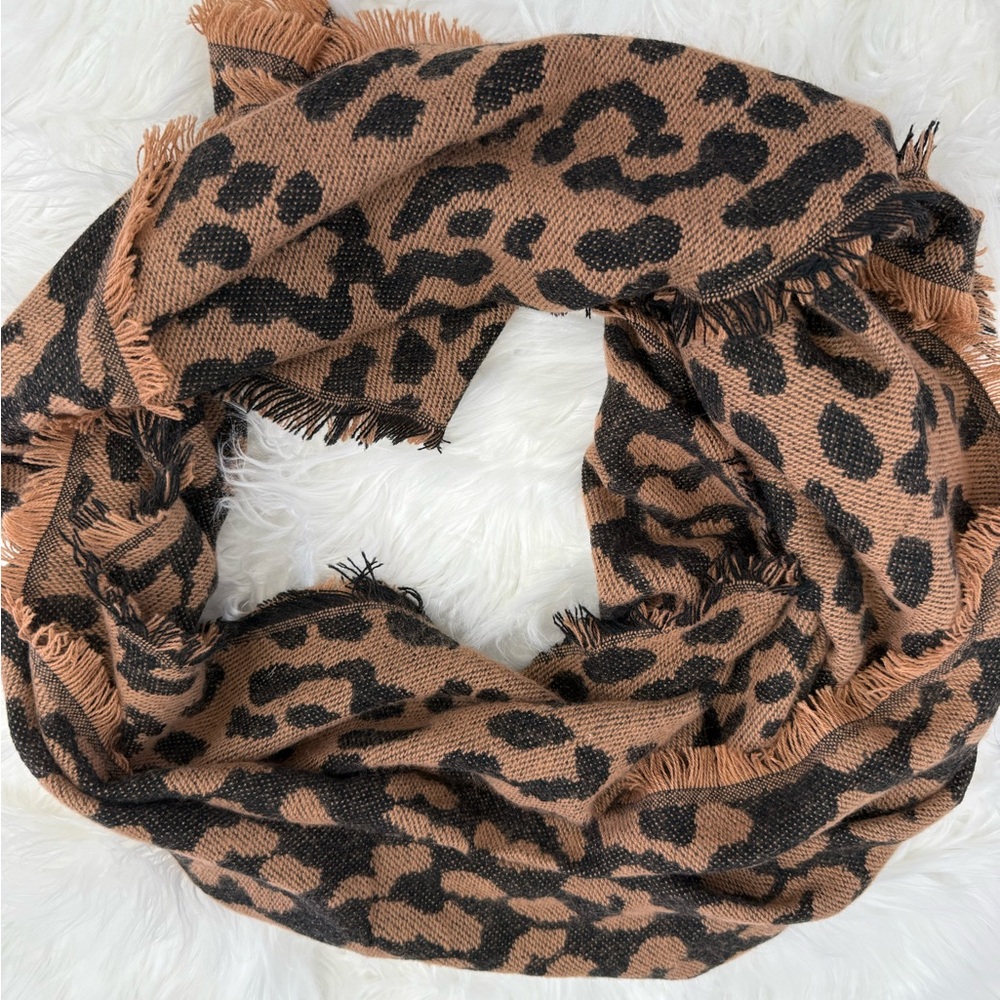Target Leopard Pattern Scarf - Tan and Black